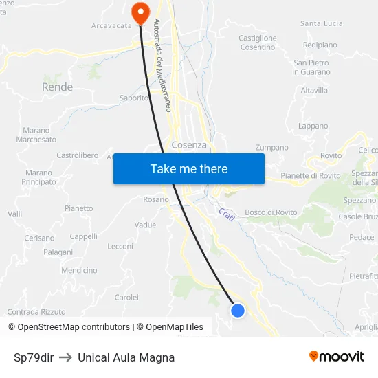 Provincial Road 79dir to Unical Magna Hall map