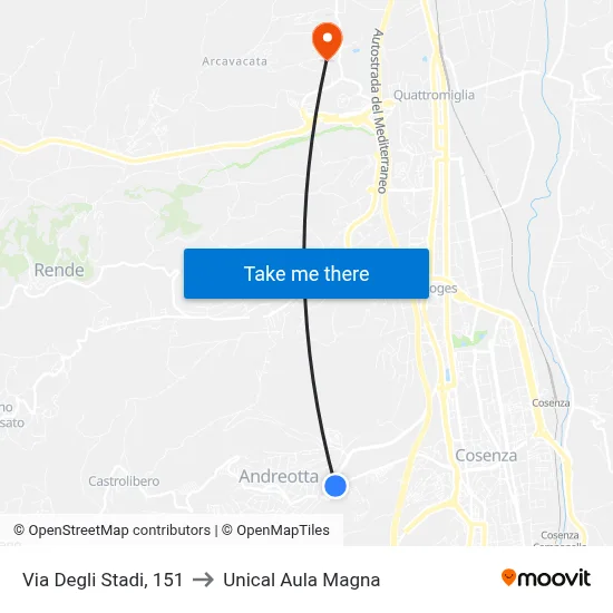 Stadium Street, 151 to Unical Magna Hall map