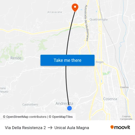 Resistance Street 2 to Unical Magna Hall map