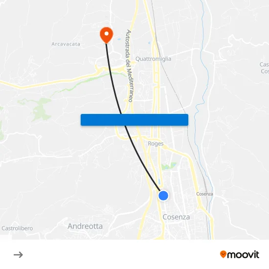 Via Panebianco, 303 to Unical Aula Magna map