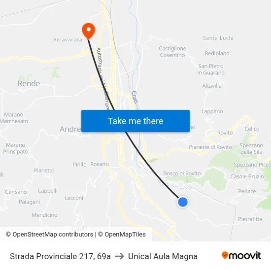Strada Provinciale 217, 69a to Unical Aula Magna map