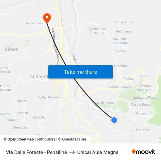 Forest Road - Bus Shelter to Unical Magna Hall map