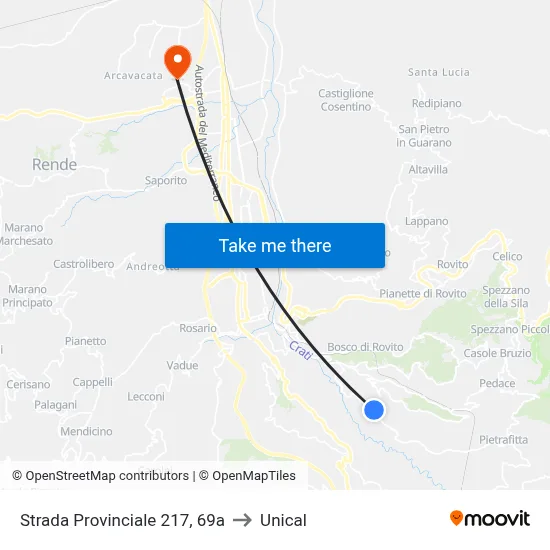 Provincial Road 217, 69a to Unical map