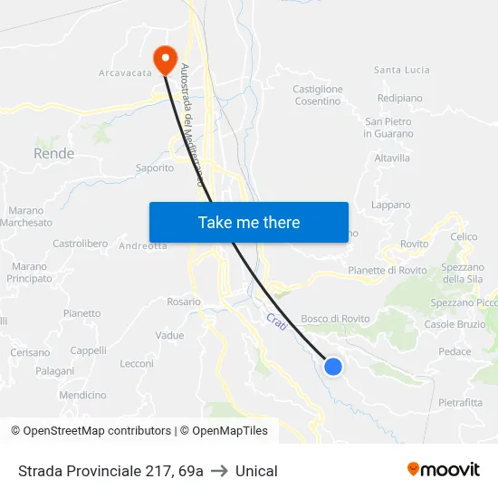 Provincial Road 217, 69a to Unical map
