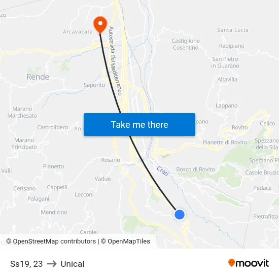 State Road 19, 23 to Unical map
