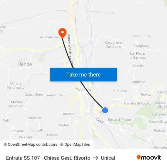 SS 107 Entrance - Risen Jesus Church to Unical map