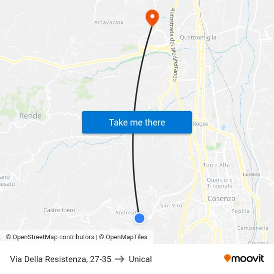 Resistance Street 27-35 to Unical map