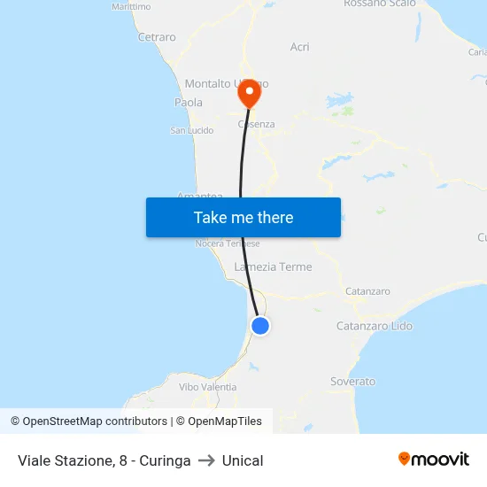 Station Avenue, 8 - Curinga to Unical map