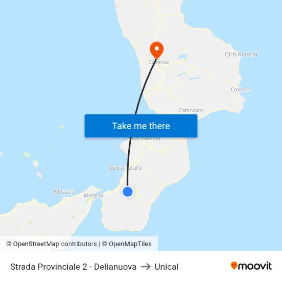 Strada Provinciale 2 - Delianuova to Unical map