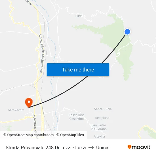 Strada Provinciale 248 Di Luzzi - Luzzi to Unical map