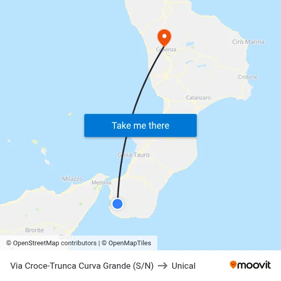 Via Croce-Trunca  Curva Grande (S/N) to Unical map