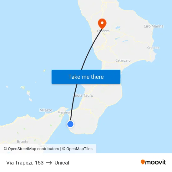 Via Trapezi, 153 to Unical map