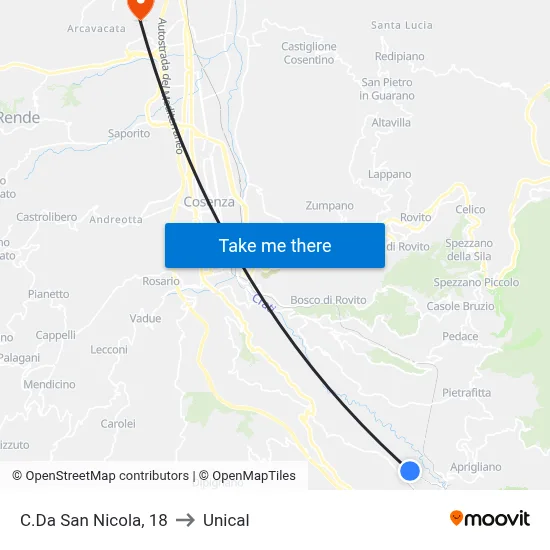 San Nicola District, 18 to Unical map