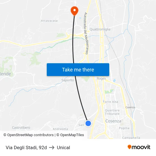 Stadium Street, 92d to Unical map