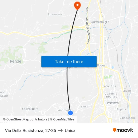 Resistance Street 27-35 to Unical map