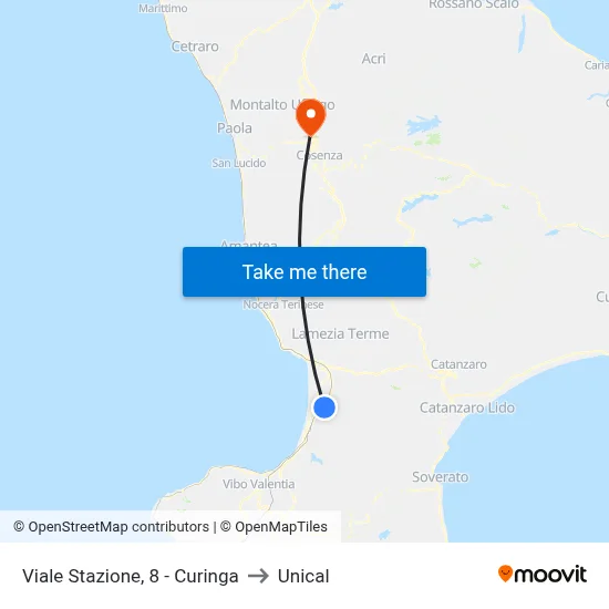 Station Avenue, 8 - Curinga to Unical map