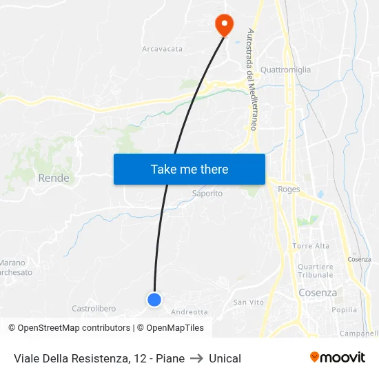 Resistance Avenue, 12 - Piane to Unical map