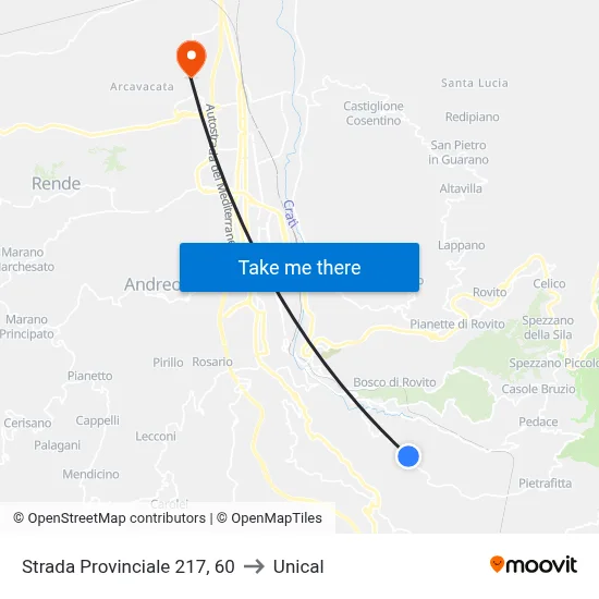 Provincial Road 217, 60 to Unical map