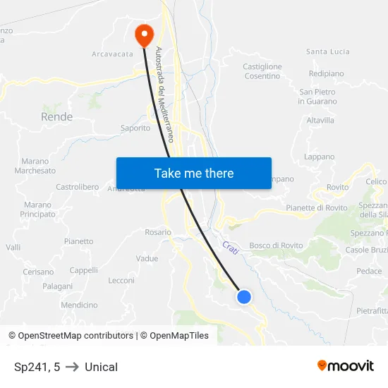Sp241, 5 to Unical map