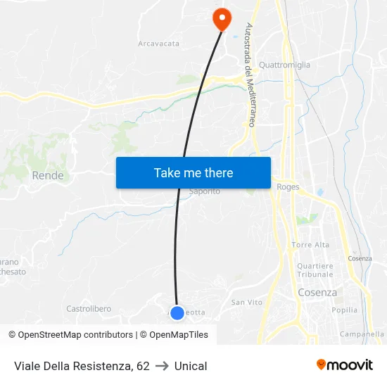 Resistance Avenue, 62 to Unical map