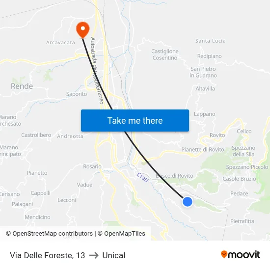 Forest Street, 13 to Unical map