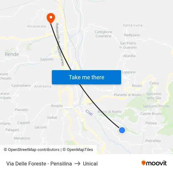 Forest Road - Bus Shelter to Unical map