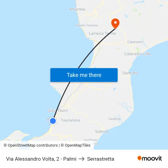 2 Alessandro Volta Street - Palmi to Serrastretta map
