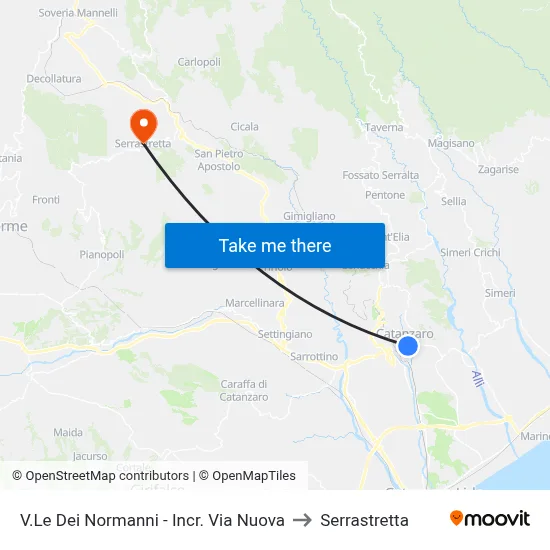 Norman Avenue - New Road Intersection to Serrastretta map