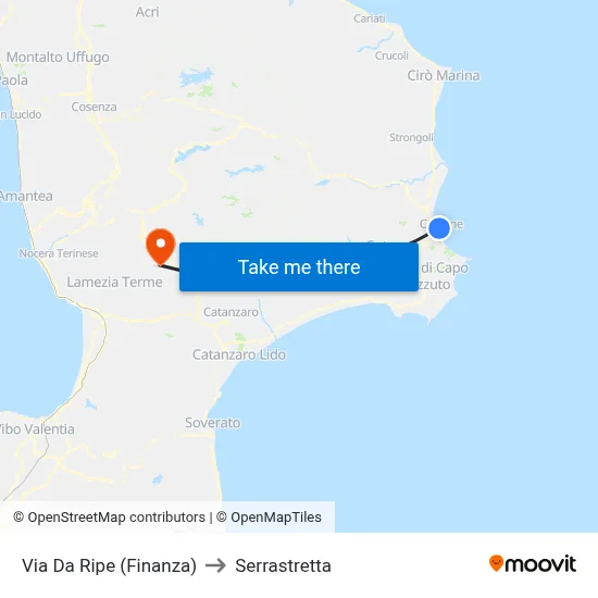 Da Ripe Street (Finance) to Serrastretta map