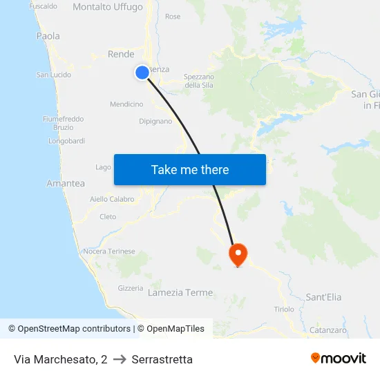 Marchesato Street, 2 to Serrastretta map