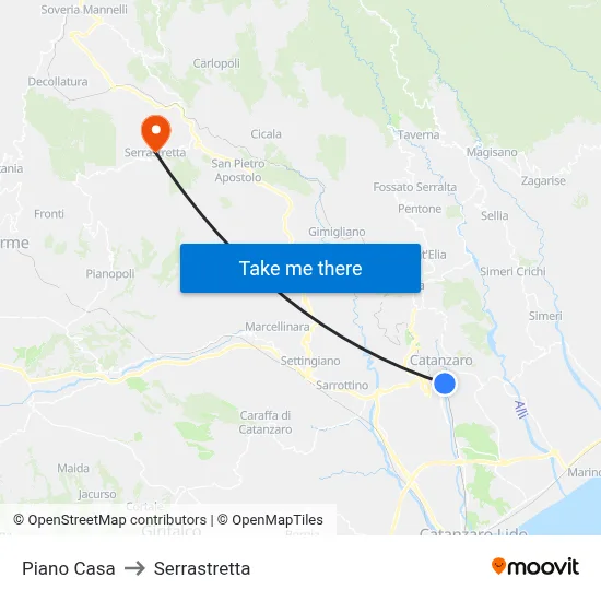 Home Plan to Serrastretta map