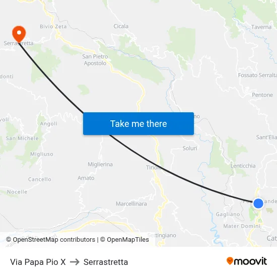 Pope Pius X Street to Serrastretta map