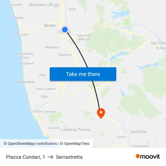 Cundari Square, 1 to Serrastretta map