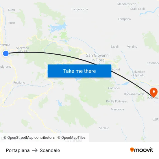 Portapiana to Scandale map