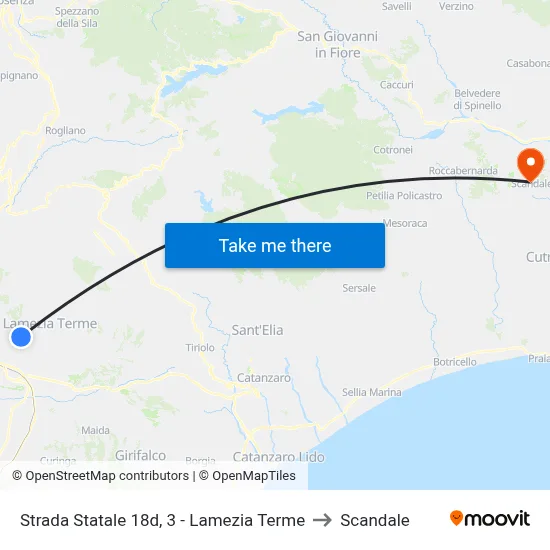 State Road 18d, 3 - Lamezia Terme to Scandale map