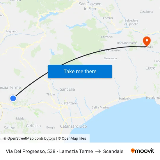 Progress Street, 538 - Lamezia Terme to Scandale map