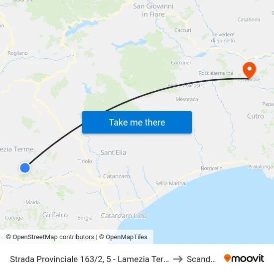 Provincial Road 163/2, 5 - Lamezia Terme to Scandale map