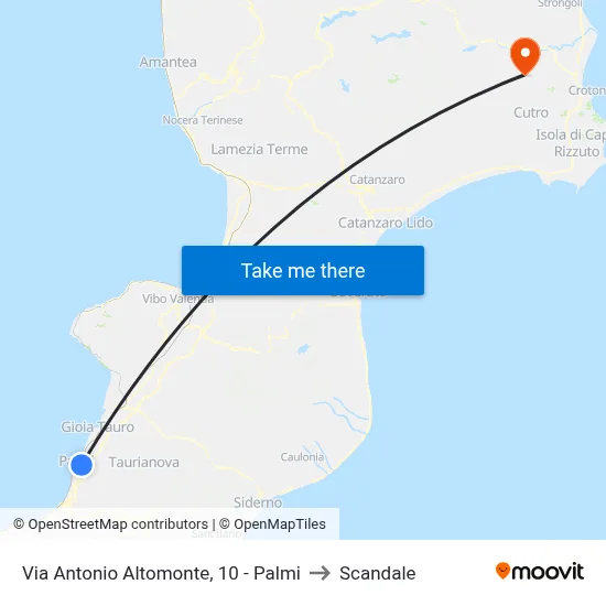 Via Antonio Altomonte, 10 - Palmi to Scandale map