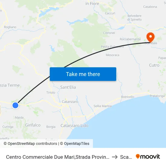 Due Mari Shopping Center, Provincial Road 169/2 - Feroleto Antico to Scandale map