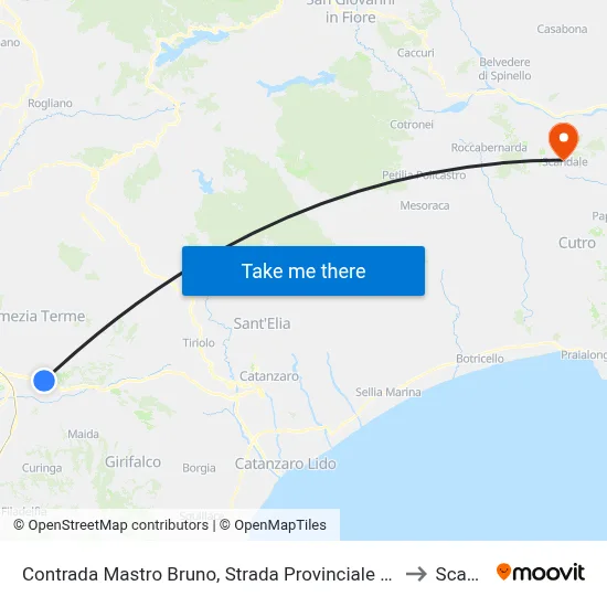 Mastro Bruno District, Provincial Road 170/1 - Lamezia Terme to Scandale map