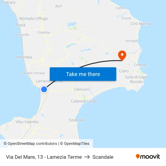 Via Del Mare 13 - Lamezia Terme to Scandale map