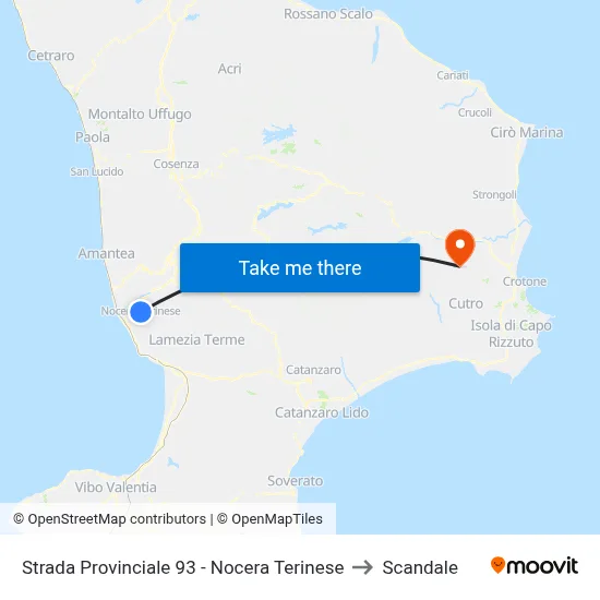 Provincial Road 93 - Nocera Terinese to Scandale map