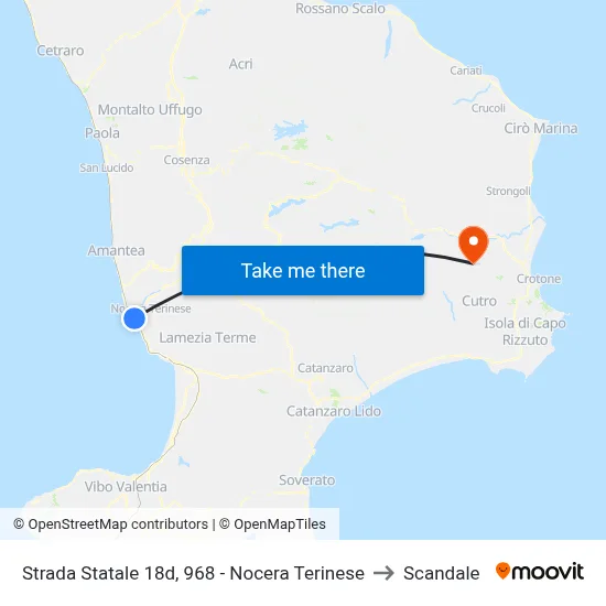 State Road 18d, 968 - Nocera Terinese to Scandale map
