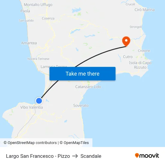 San Francesco Square - Pizzo to Scandale map