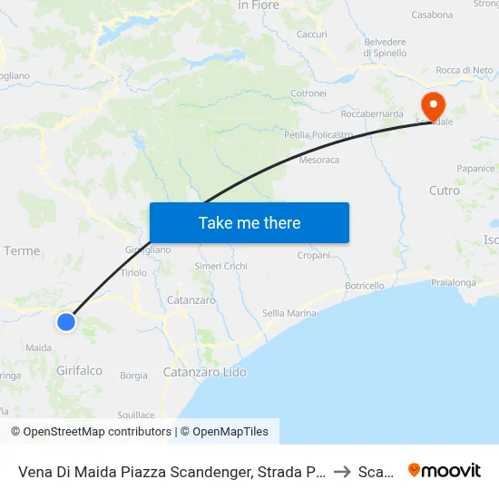 Vena Di Maida Scandenger Square, Provincial Road 88, 3 - Maida to Scandale map