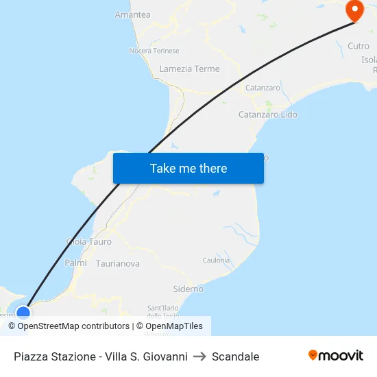 Station Square - Villa San Giovanni to Scandale map