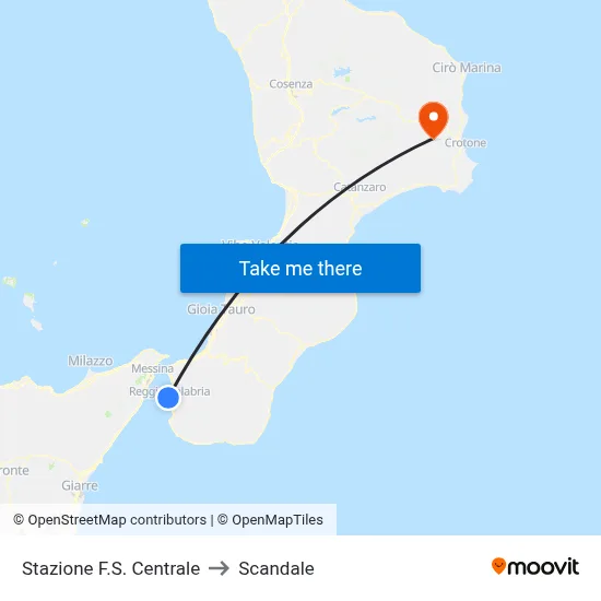 Central Railway Station to Scandale map