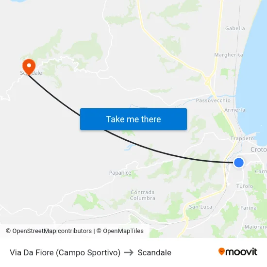 Via Da Fiore (Sports Field) to Scandale map