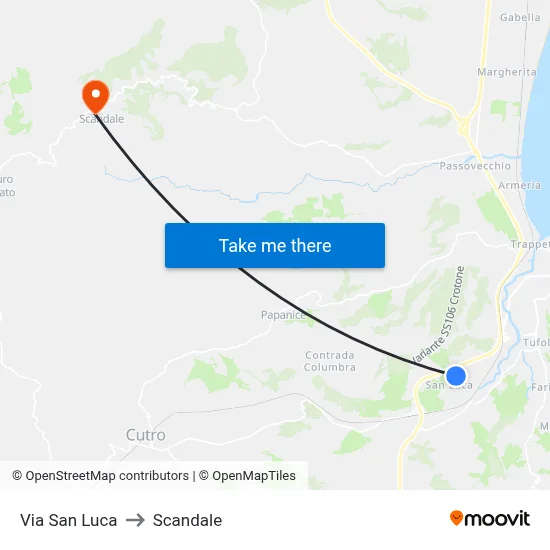 San Luca Street to Scandale map