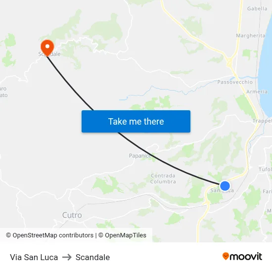 San Luca Street to Scandale map